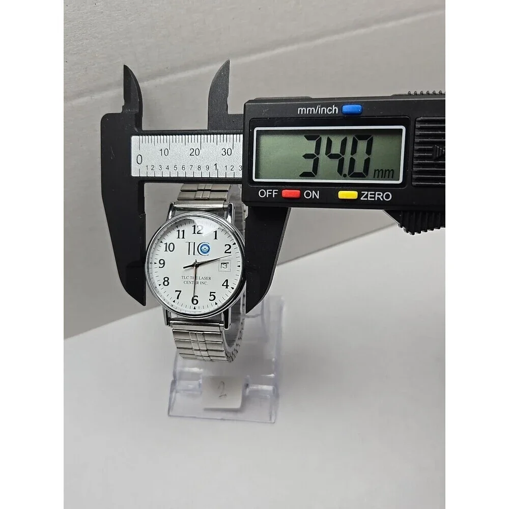 Timex Easy Reader Date Indiglo Silver Tone 34mm Quartz Watch New Battery WR 30M